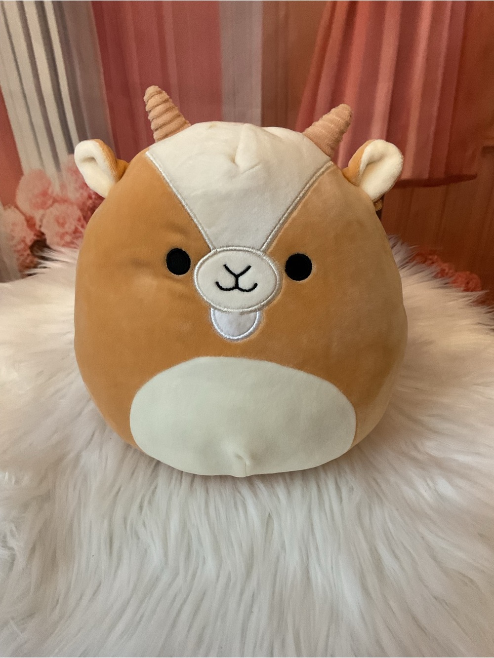 Squishmallows Goat Plush Pillow - Cream & Tan